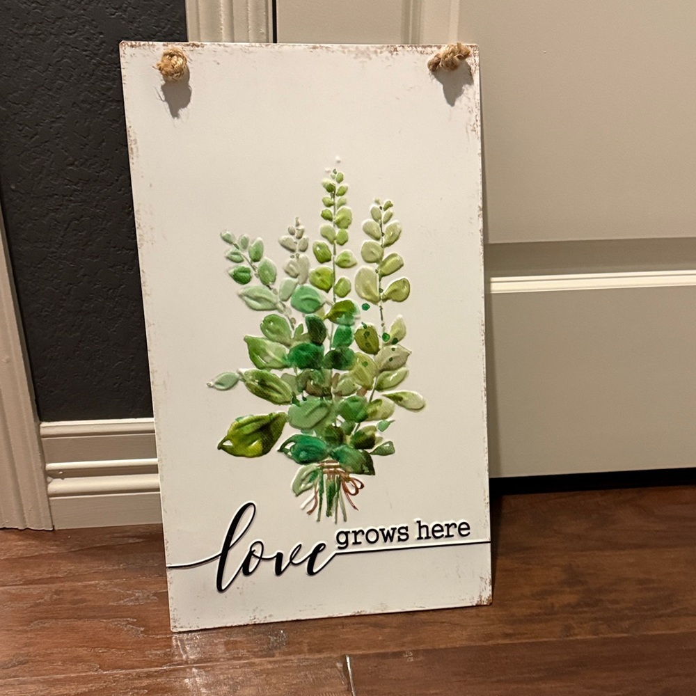 Decorative Wall Sign with Greenery Design